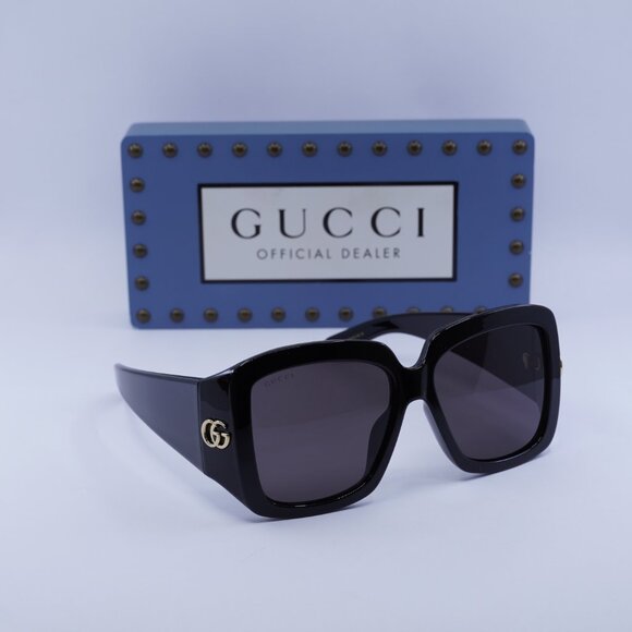 Gucci GG1402SA 001 Square Sunglasses - Black/Grey - Picture 4 of 10